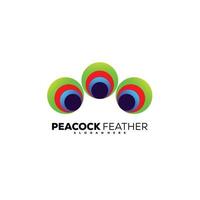 peacock feathers logo icon design colorful symbol vector