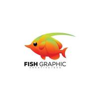 fish gradient color design icon logo graphic vector