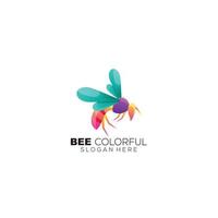 icono de diseño de estilo de color degradado de logotipo de abeja vector