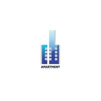 real estate design logo with apartement design gradient color vector