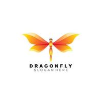 dragonfly logo colorful design template vector