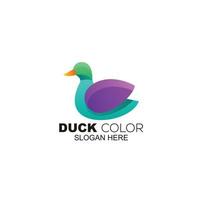 diseño de logotipo de estilo de color degradado de pato para icono de negocio vector