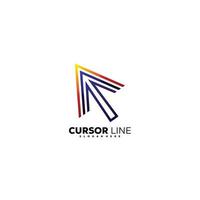 cursor or arrow design logo line art colorful vector