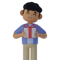 3d, hombre, tenencia, regalo png