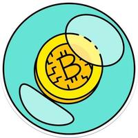 bitcoin en burbuja moneda dinero negocio financiero signo comercio económico ilustración semisólido transpa vector