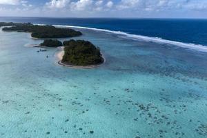 Muri beach Cook Island polynesia tropical paradise aerial view photo