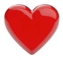 3d röd hjärta ikon. generativ ai. png