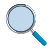 3D render of a magnifying glass png