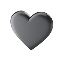 3d black heart icon. Generative AI. png