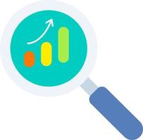 Look report growth analysis Business magnifying company startup Colored Flat vector