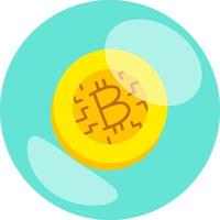 bitcoin en burbuja moneda dinero negocio financiero signo comercio económico ilustración semisólido transpa vector