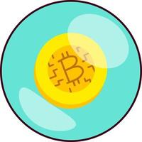 bitcoin en burbuja moneda dinero negocio financiero signo comercio económico ilustración semisólido transpa vector