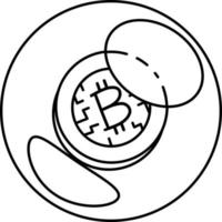 bitcoin en burbuja moneda dinero negocio financiero signo comercio económico ilustración semisólido transpa vector