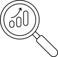 Look report growth analysis Business magnifying company startup Colored Line with White Colored vector