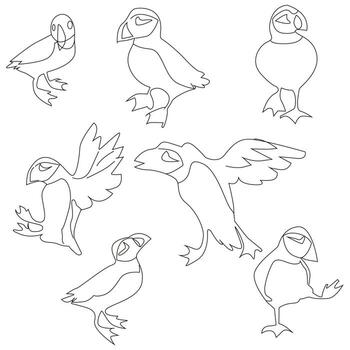 vector set of bird sillhouette in flat style various styles and shapes are perched on a branch, bird vector flat isolated on white background