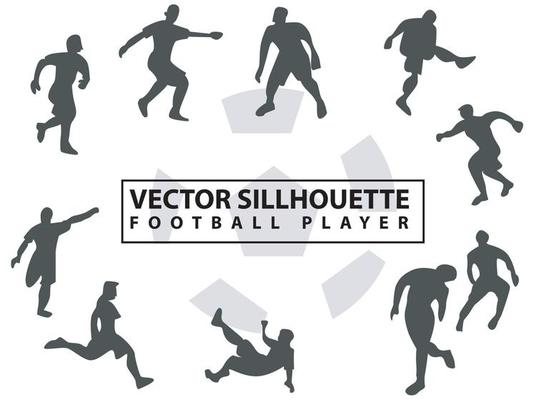 flat illustration vector set people sillhouette football player with diferent style, soccer player, sport, kick, run, jump isolated on white background