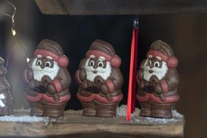 Santa claus xmas candy close up detail photo