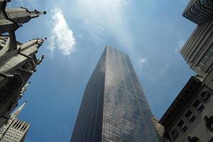 new york city skycrapers from street photo