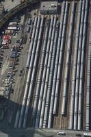 muchos trenes vista aérea superior en estados unidos nueva york foto