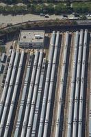 many trains top aerial view in usa new york photo