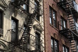 Rusted Fire ladder on abandoned photo