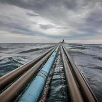 nord stream gas pipeline underwater imaginary illustration leaking gas photo