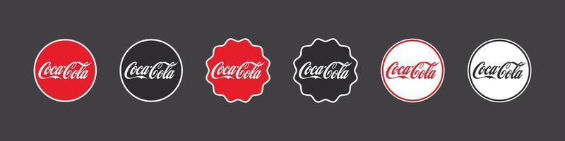 vinnitsa, ucrania - 23 de enero de 2023. logotipos de coca cola en diferentes estilos. solo para uso editorial. imagen vectorial vector