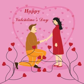 celebrar el día de san valentín expresando amor vector