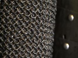 many medieval iron chain metal armor photo