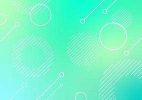 Green Gradient technology cyber circle line background vector