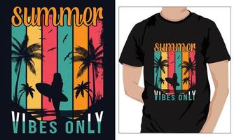 diseño de camisetas de verano solo vibraciones de verano vector