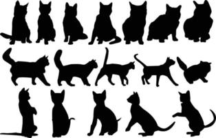 arte original de la silueta del gato del vector