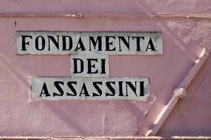 colorful walls of Burano Venice photo