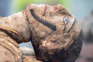 Egyptian mummy head close up photo