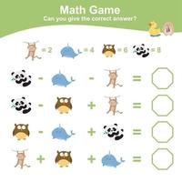 ficha matematica para niños. hoja de trabajo de matemáticas imprimible educativa. Contar y escribir actividad de respuesta para niños. archivo vectorial vector