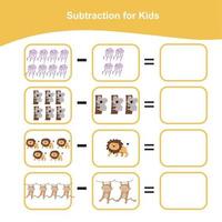 Mathematic sheet for children. Educational printable math worksheet. Count and write activity. Vector file.