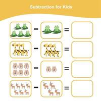 ficha matematica para niños. hoja de trabajo de matemáticas imprimible educativa. actividad de contar y escribir. archivo vectorial vector