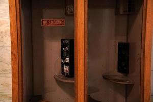 old telephone cabin inside new york public library photo