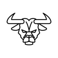 logotipo de mascota de lineart de cabeza de toro enojado vector