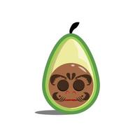 Daruma doll icon logo in the shape of an avocado vector