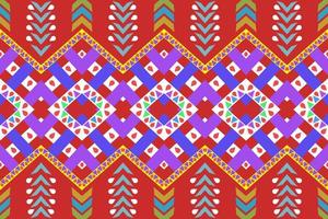 Traditional ethnic geometric fabric seamless pattern vector