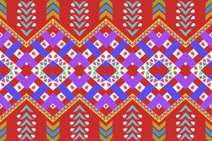 Traditional ethnic geometric fabric seamless pattern vector