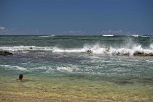 woman in hawaii crystal tropical water photo