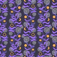 Vertical pattern, sun, moon, stars.Seamless pattern vector