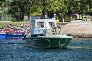 fishing boat in indonesia harbor photo