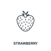 icono de fresa de la colección de frutas. símbolo de fresa de elemento de línea simple para plantillas, diseño web e infografía vector