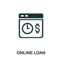 Online Loan icon. Simple illustration from fintech industry collection. Creative Online Loan icon for web design, templates, infographics and more vector