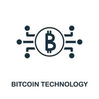 icono de la tecnología bitcoin. ilustración simple de la colección de la industria fintech. icono de tecnología bitcoin creativa para diseño web, plantillas, infografías y más vector