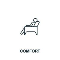 Comfort icon from elderly care collection. Simple line element Comfort symbol for templates, web design and infographics vector