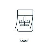 Saas icon. Creative simple symbol from fintech collection. Line Saas icon for templates, web design and infographics vector